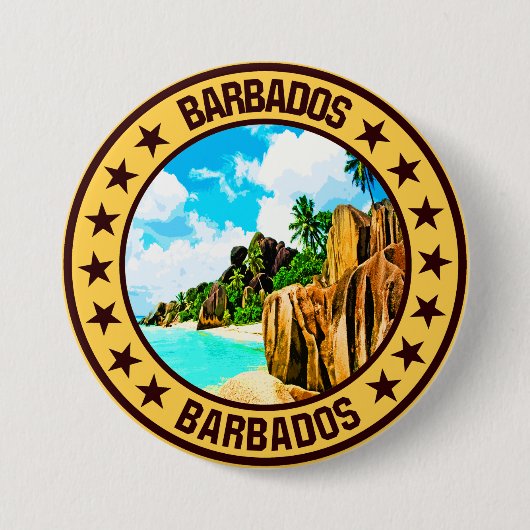 Barbados Ronde Button 7,6 Cm (Voorkant)