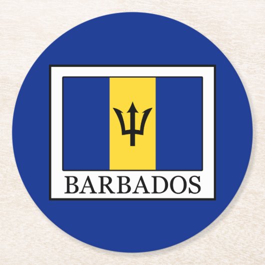 Barbados Ronde Kartonnen Onderzetter (Voorkant)