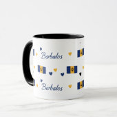 Barbados Roots Pattern Mok | Caribische Vlag (Voorkant links)