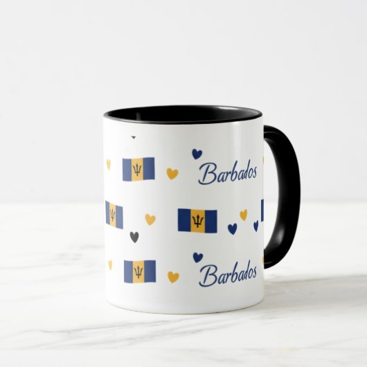 Barbados Roots Pattern Mok | Caribische Vlag (Voorkant rechts)