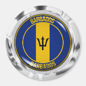 Barbados Round Emblem Magneet (Voorkant)