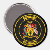 Barbados Round Emblem Magneet (Voorkant / Achterkant)