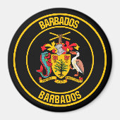 Barbados Round Emblem Magneet (Voorkant)