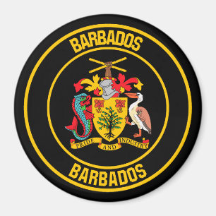 Barbados Round Emblem Magneet