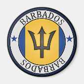Barbados Round Emblem Magneet (Voorkant)