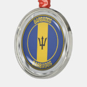 Barbados Round Emblem Metalen Ornament (Links)