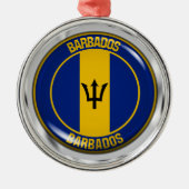 Barbados Round Emblem Metalen Ornament (Voorkant)