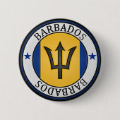 Barbados Round Emblem Ronde Button 5,7 Cm (Voorkant)