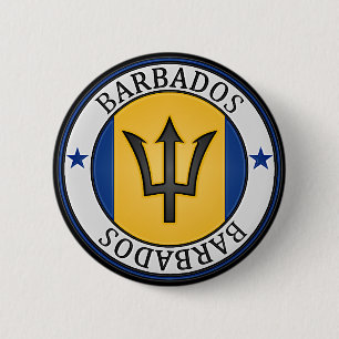 Barbados Round Emblem Ronde Button 5,7 Cm