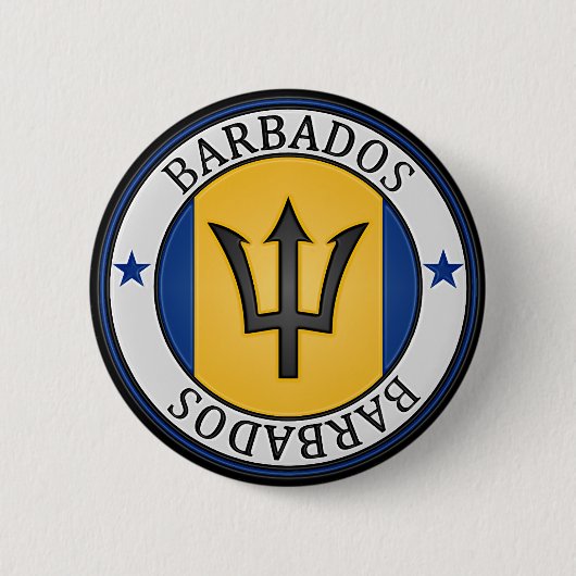 Barbados Round Emblem Ronde Button 5,7 Cm (Voorkant)