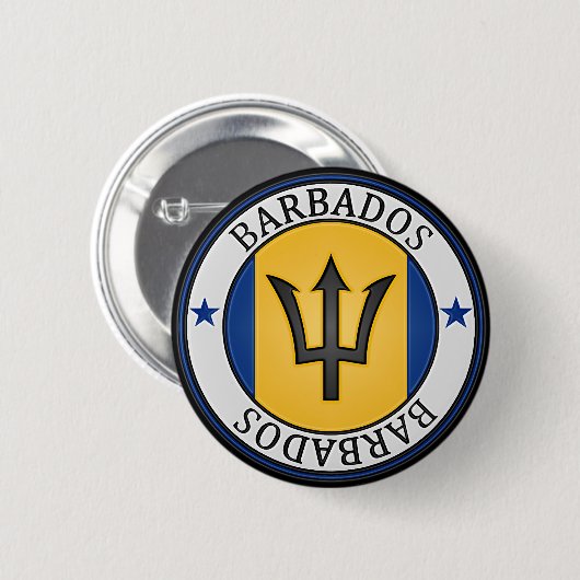 Barbados Round Emblem Ronde Button 5,7 Cm (Voorkant /achterkant)
