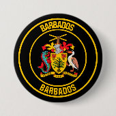 Barbados Round Emblem Ronde Button 7,6 Cm (Voorkant)