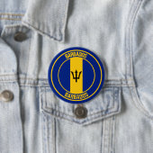 Barbados Round Emblem Ronde Button 7,6 Cm (In situ)