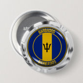 Barbados Round Emblem Ronde Button 7,6 Cm (Voorkant /achterkant)