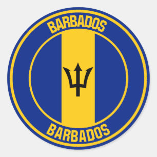 Barbados Round Emblem Ronde Sticker