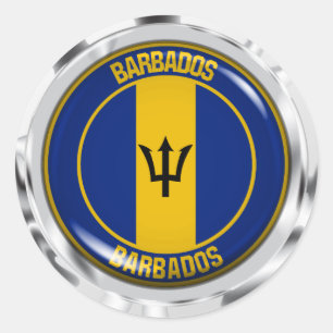 Barbados Round Emblem Ronde Sticker