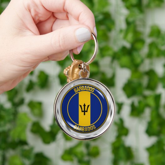 Barbados Round Emblem Sleutelhanger (Hand)