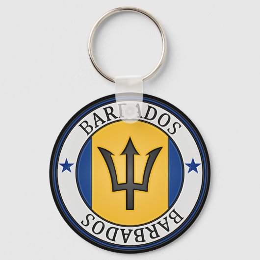 Barbados Round Emblem Sleutelhanger (Voorkant)