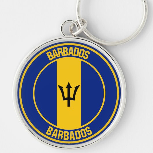 Barbados Round Emblem Sleutelhanger (Voorkant)