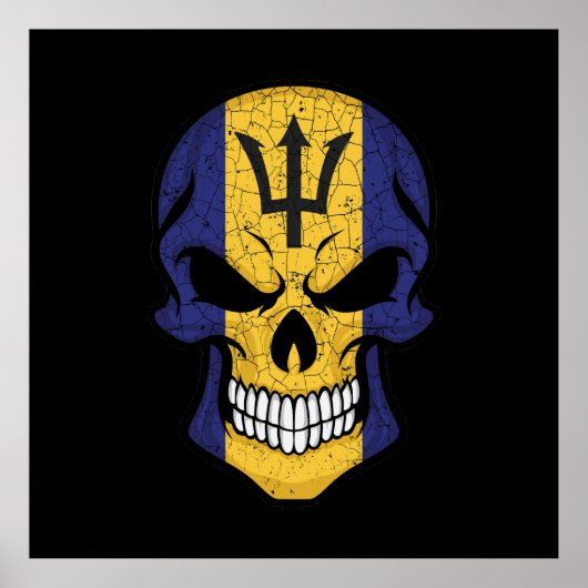 Barbados Smillen Skull Flag Poster (Voorkant)