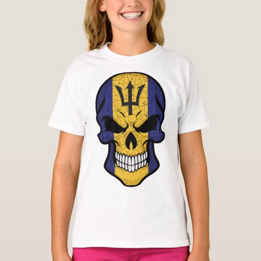 Barbados Smillen Skull Flag T-shirt (Voorkant)