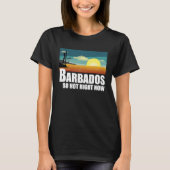 Barbados  so hot right now Retro Travel Beach Vaca T-shirt (Voorkant)