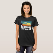 Barbados  so hot right now Retro Travel Beach Vaca T-shirt (Voorkant volledig)