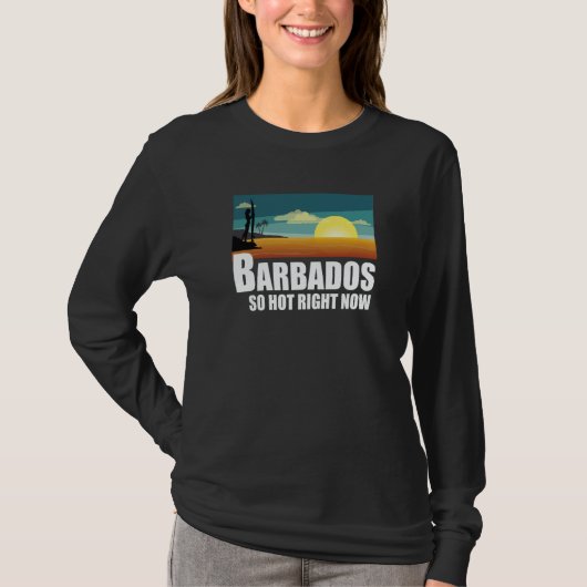 Barbados so hot right now Retro Travel Beach Vacat T-shirt (Voorkant)
