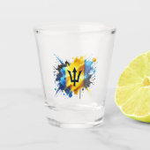 Barbados Splash Effect Flag Shot Glas (Voorkant)