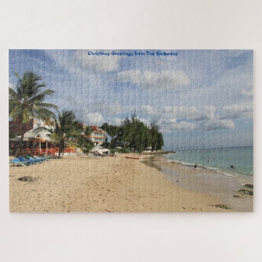 Barbados Sunny Beach Scene. Jigzaag Puzzle Legpuzzel (Horizontaal)