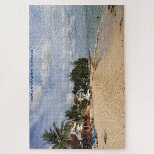 Barbados Sunny Beach Scene. Jigzaag Puzzle Legpuzzel (Verticaal)