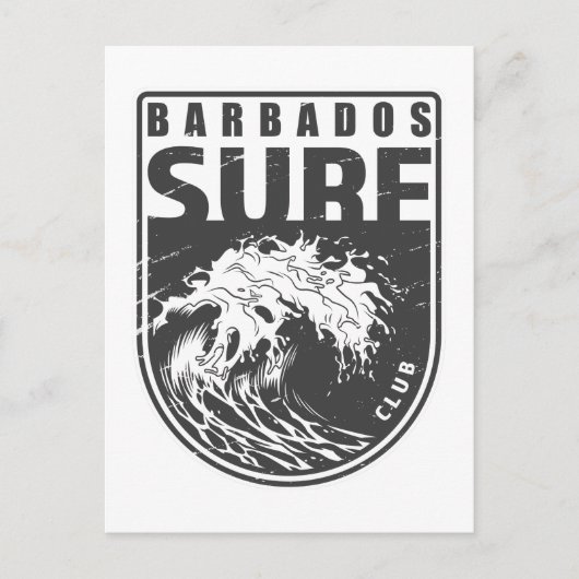 Barbados Surf Club Emblem Briefkaart (Voorkant)