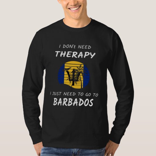 Barbados Therapy Barbados Flag Vacation Barbados T-shirt (Voorkant)