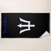 Barbados Trident Black Beach Towel Strandlaken (Voorkant)