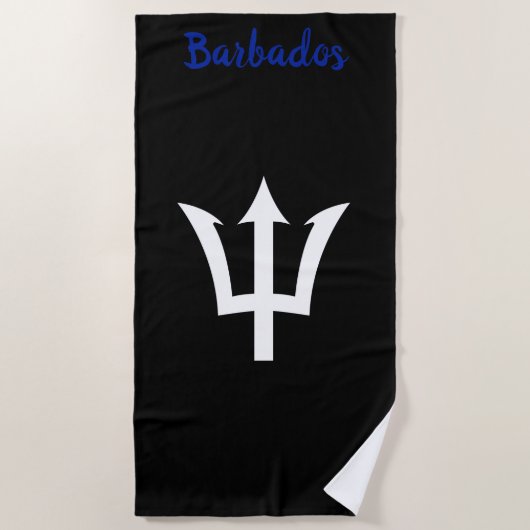 Barbados Trident Black Beach Towel Strandlaken (Voorkant)