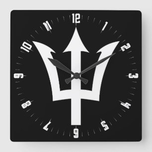 Barbados Trident Square Wall klok