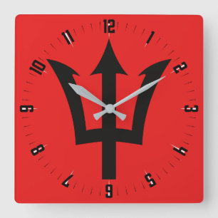 Barbados Trident Square Wall klok