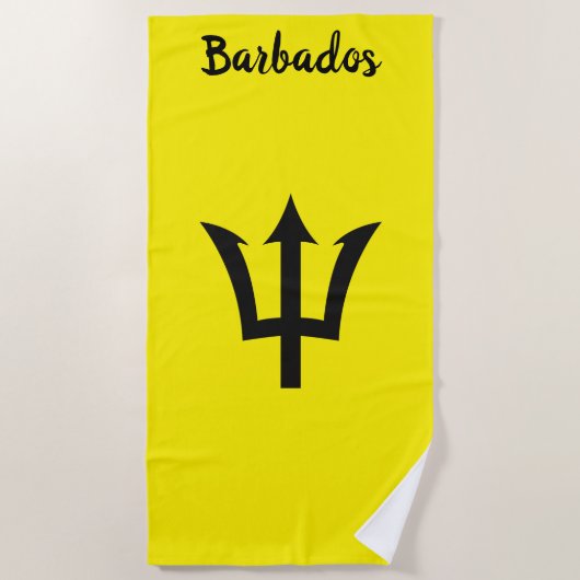 Barbados Trident Yellow Beach Towel Strandlaken (Voorkant)