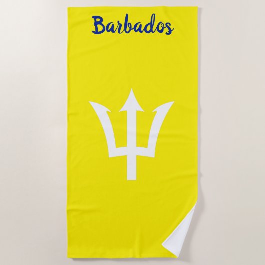 Barbados Trident Yellow Beach Towel Strandlaken (Voorkant)