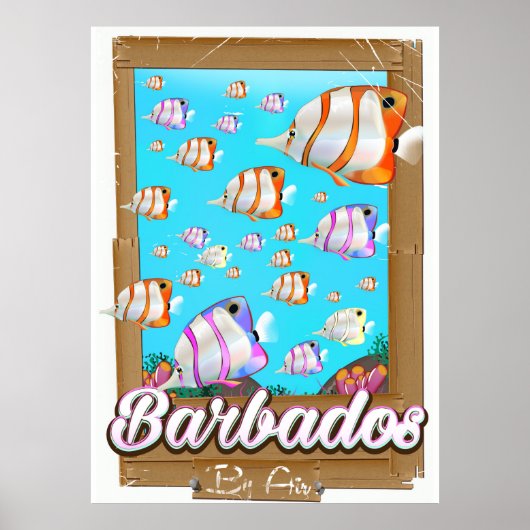 Barbados Tropische visreisposter Poster (Voorkant)