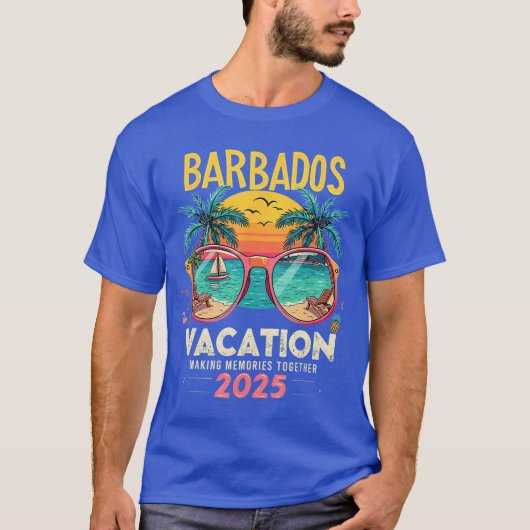 Barbados Vakantie 2025 Tropisch strand Vibes Vacat T-shirt (Voorkant)