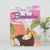 Barbados vakantie Cartoon reisposter Kaart (Staand voorkant)