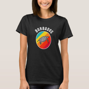 Barbados Vakantie Souvenir Kleurrijke Retro Schild T-shirt