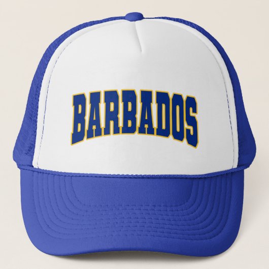 Barbados Varsity Bajan Barbadian Caribbean Trucker Pet (Voorkant)