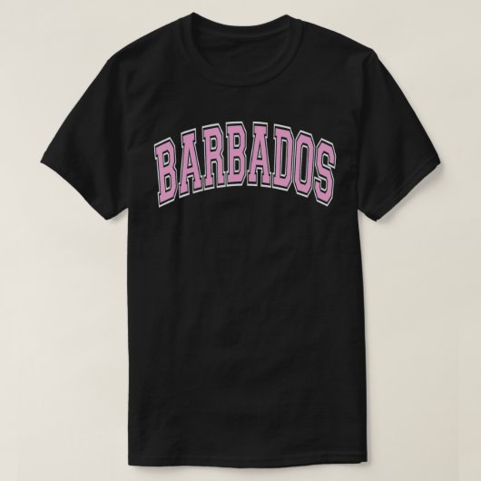 Barbados Varsity Style Pink Tet T-shirt (Design voorkant)