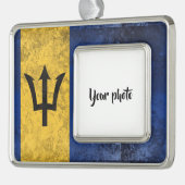 Barbados Verzilverd Omlijst Ornament (Links)