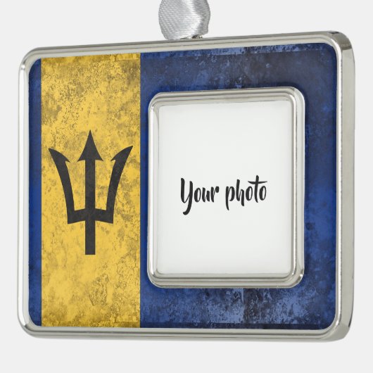 Barbados Verzilverd Omlijst Ornament (Links)