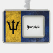 Barbados Verzilverd Omlijst Ornament (Voorkant)