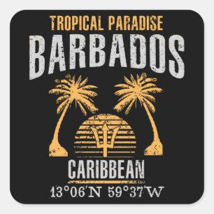 Barbados Vierkante Sticker