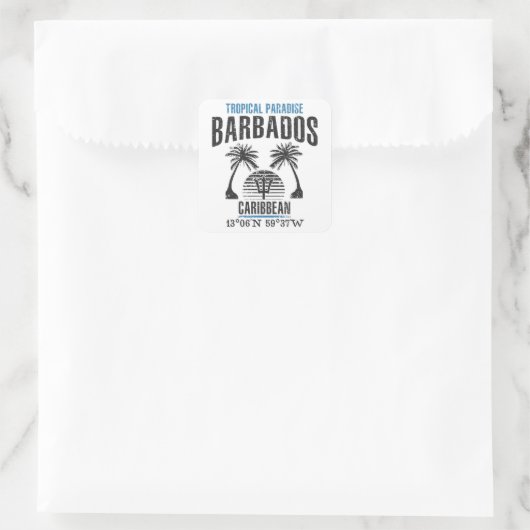 Barbados Vierkante Sticker (Tas)